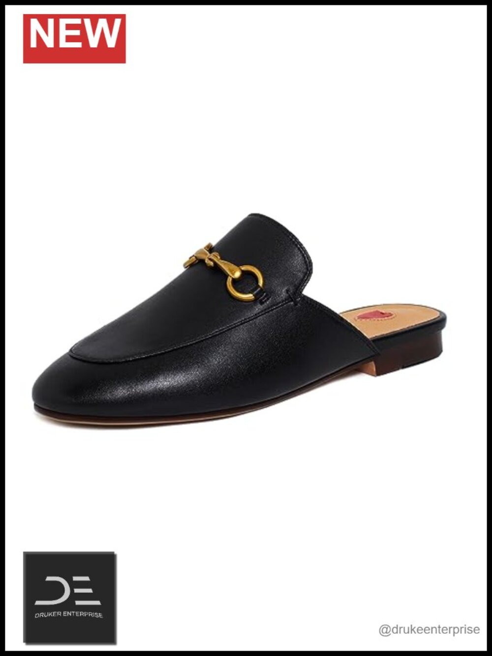 Womens Faux Leather Slip On Mule Flats Comfortable Business Loafers